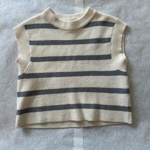 Zara sweater vest Kids Top - Cream and Gray